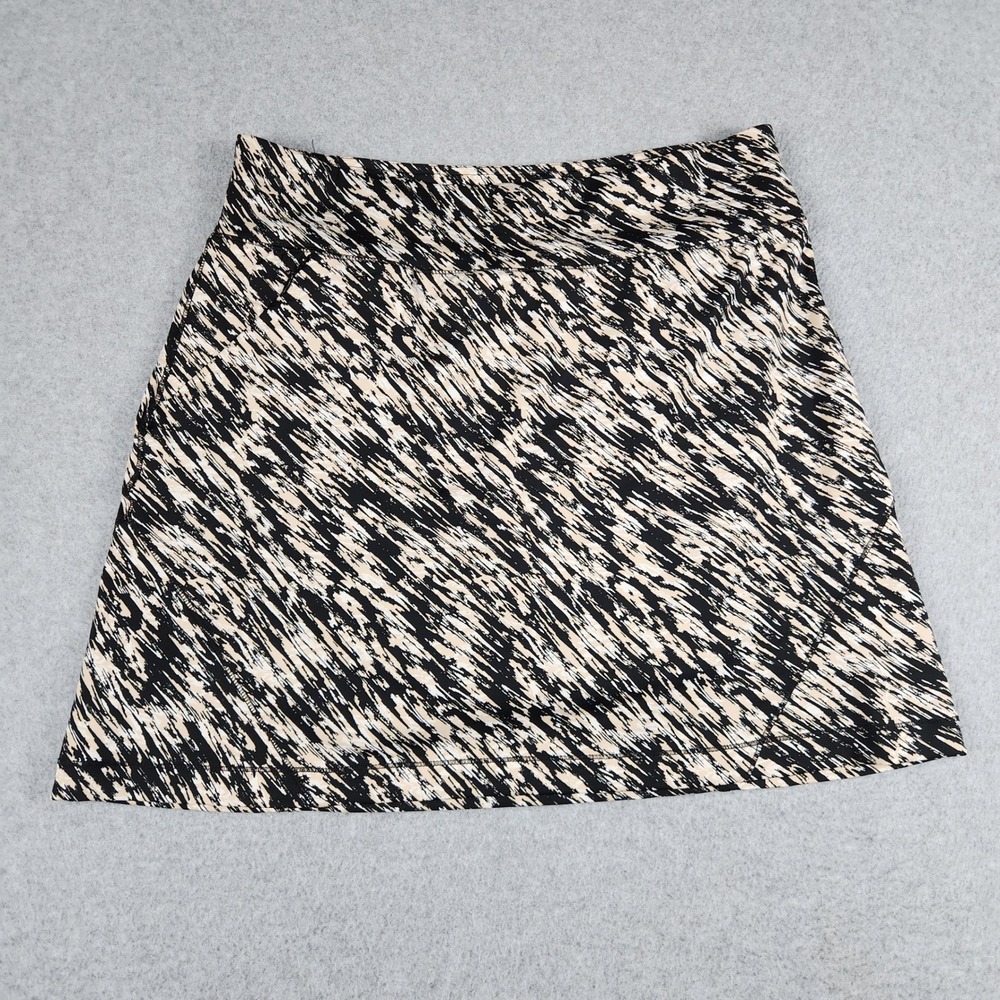 Chase 54 Skirt Womens Large Black Tan Abstract Brushstroke Golf Tennis Athletic‎